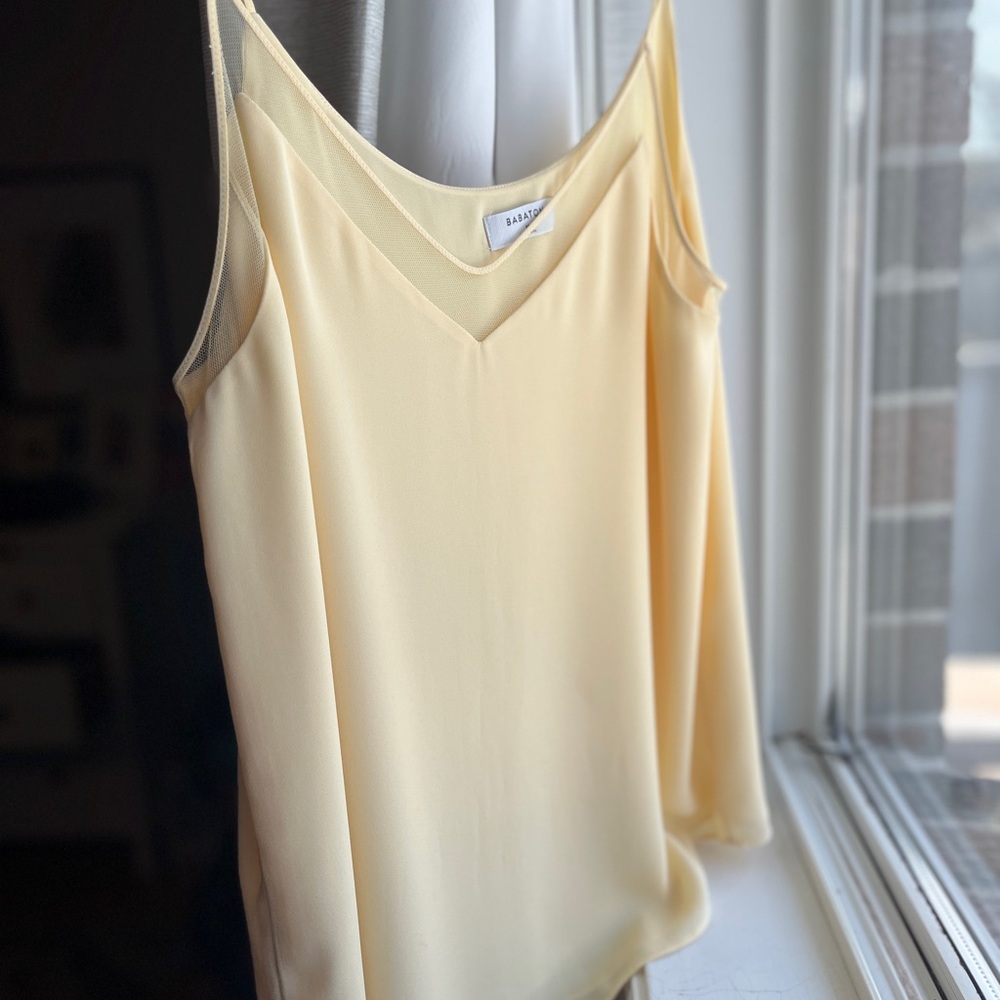 Babaton Yellow Asymmetrical Camisole Sleeveless Top